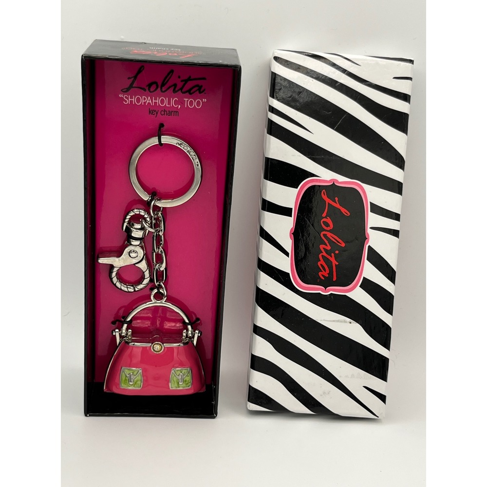 Lolita Shopaholic Too Key Charm Hot Pink Handbag Purse Keychain NIB